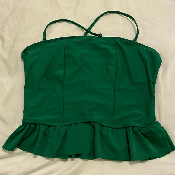 Green frilly bathing suit top - Picture 2 of 2